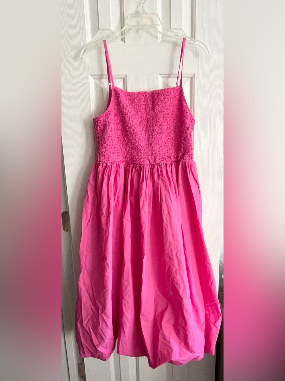 Girls' Hot Pink Smocked Bodice Parachute Dress